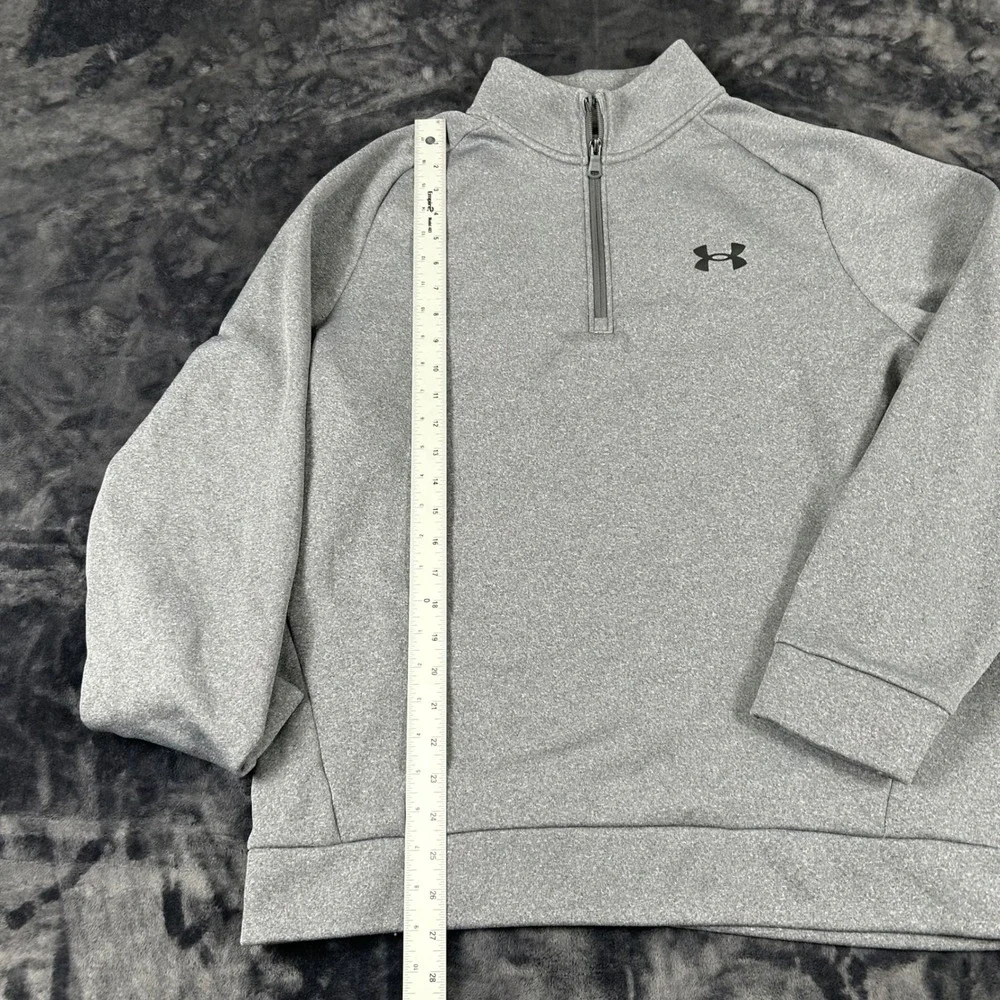 Under Armour Quarter Zip Pullover Mens XL Gray Heathered Fleece Loose Fit 2259